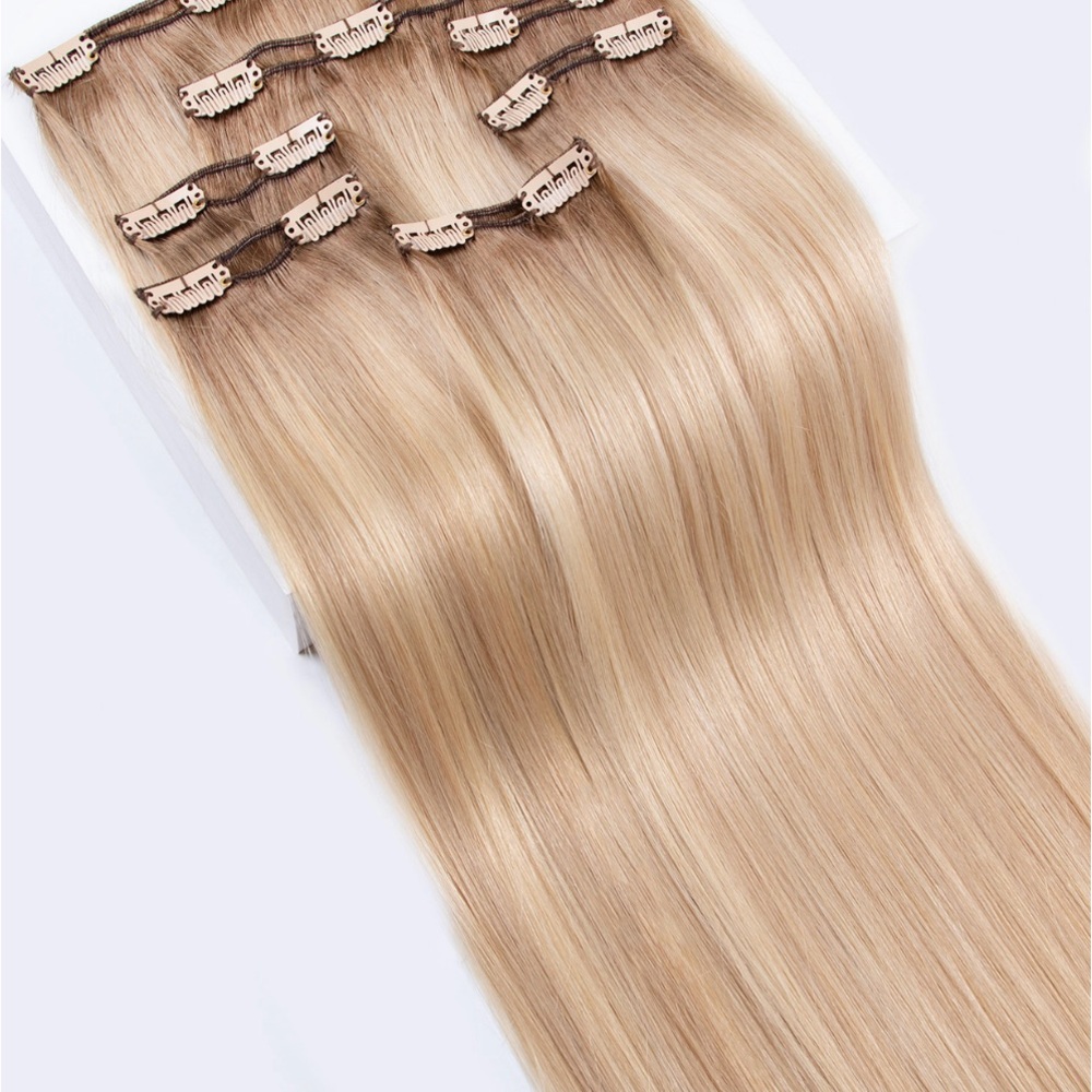 18” Pro 7 Clip-In® Set (7 Pieces) Human Hair Extensions in Ash Blonde